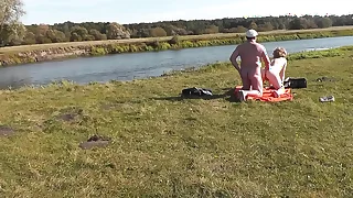 Neglected beach&period; Nudist beach&period; Outdoors above bank be beneficial to geyser lover fucks doggystyle beautiful sexy MILF Frina&period; Oudoor&period; Ouside&period; Mere in public&period; Sex in public